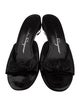 Salvatore Ferragamo Leather Bow Accents Slides