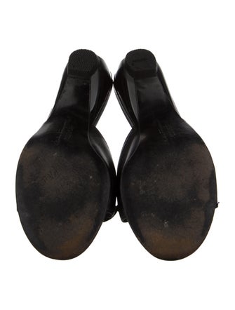 Salvatore Ferragamo Leather Bow Accents Slides