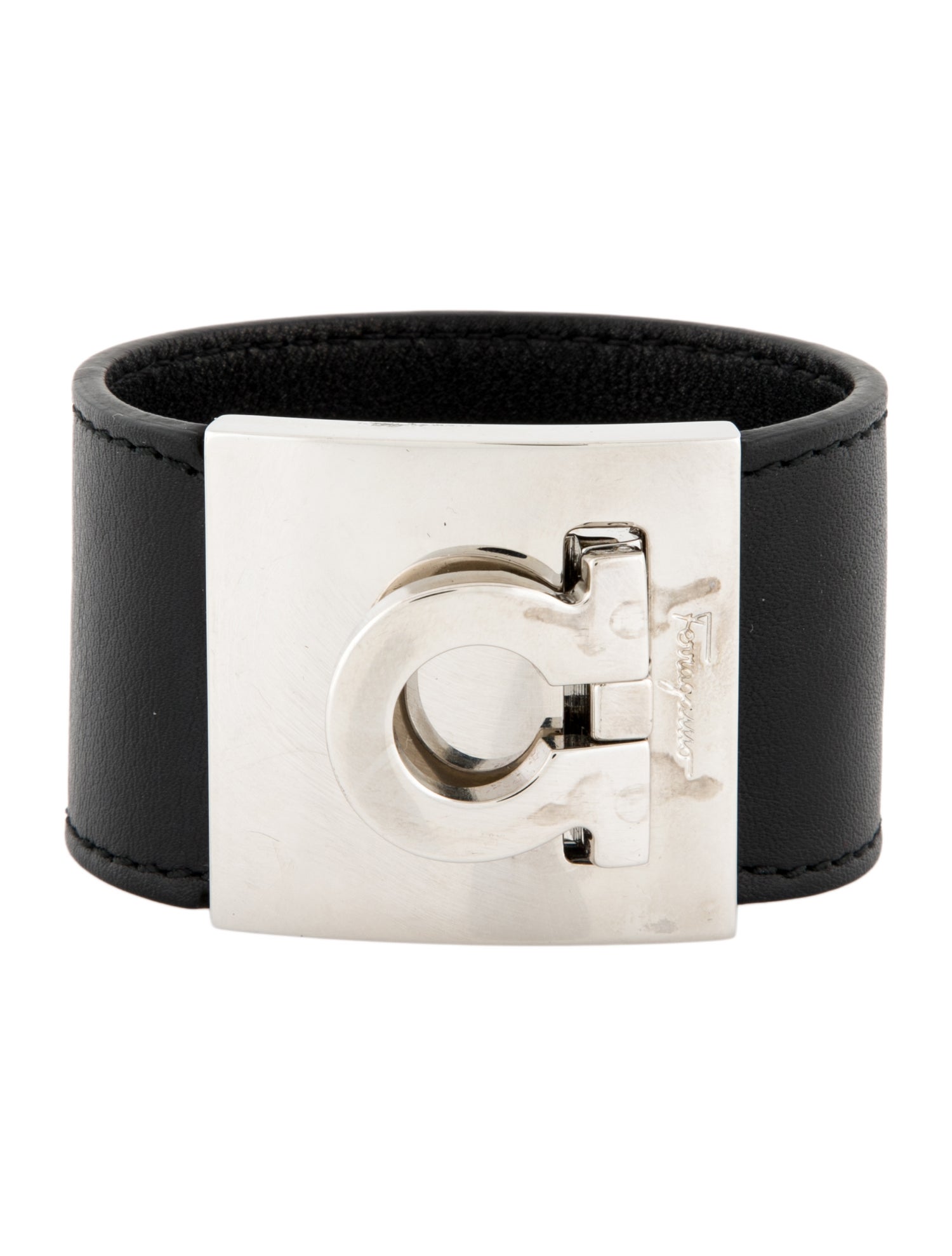 Salvatore Ferragamo Leather Gancini Buckle Bracelet