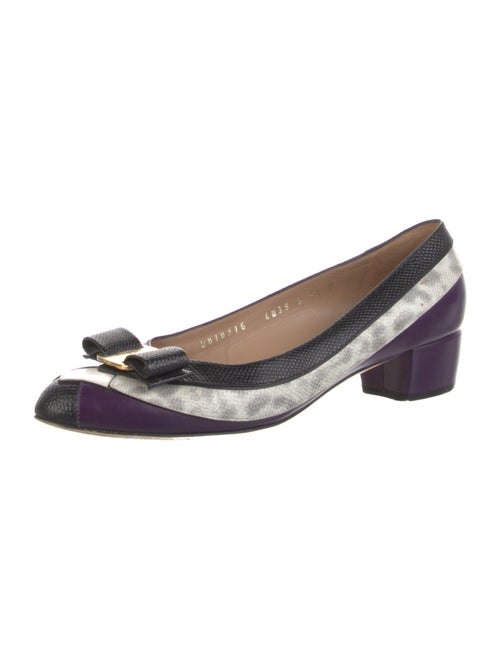 Salvatore Ferragamo Vara Bow Accent Leather Ballet Flats