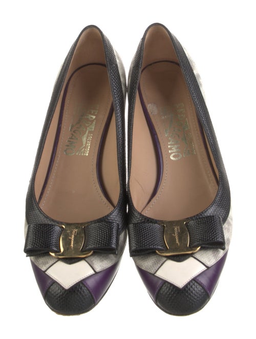 Salvatore Ferragamo Vara Bow Accent Leather Ballet Flats