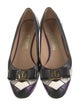 Salvatore Ferragamo Vara Bow Accent Leather Ballet Flats
