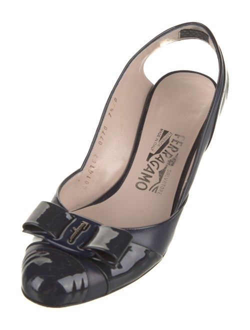 Salvatore Ferragamo Vara Bow Accent Patent Leather Slingback Pumps