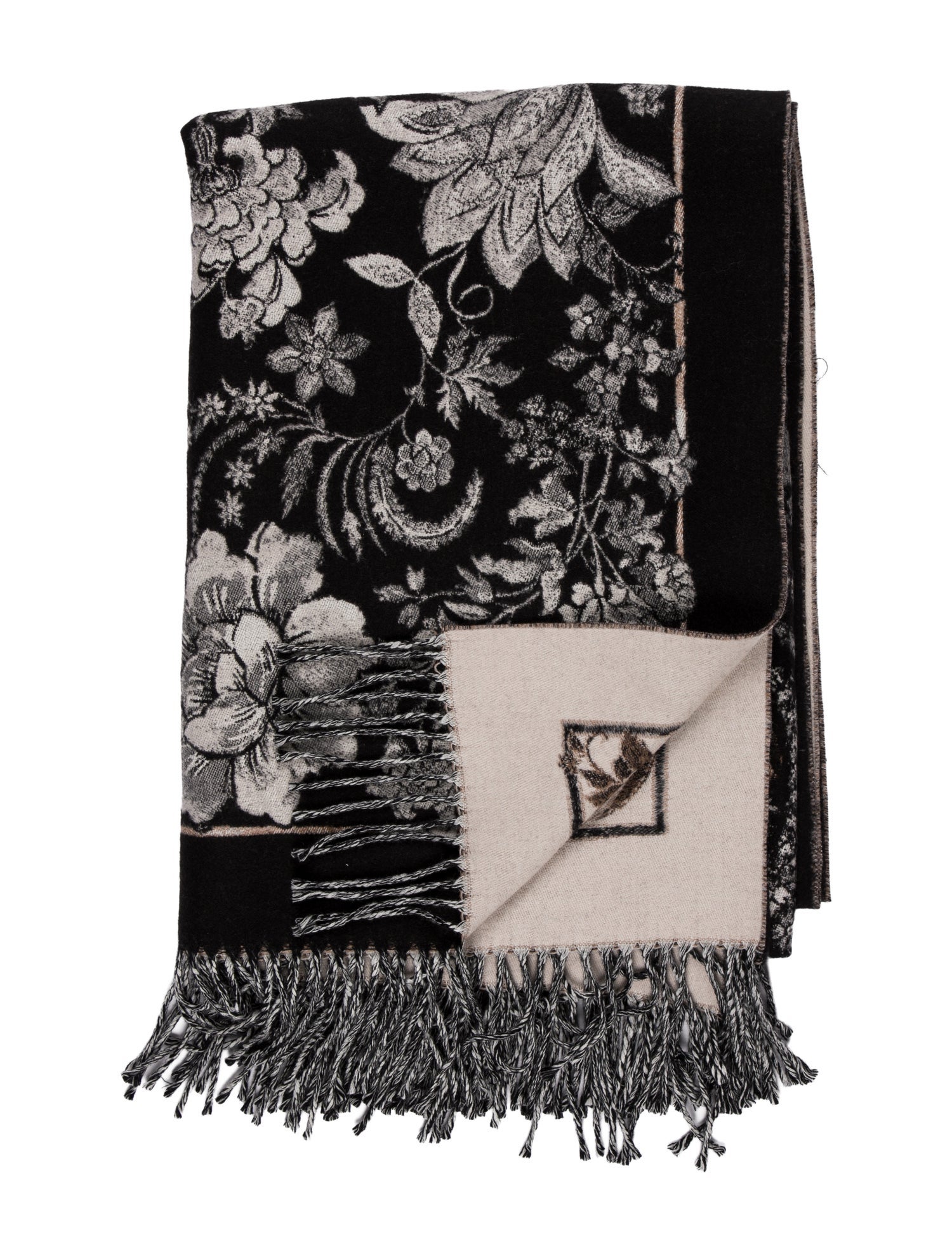 Salvatore Ferragamo Leopards Wool Throw Blanket