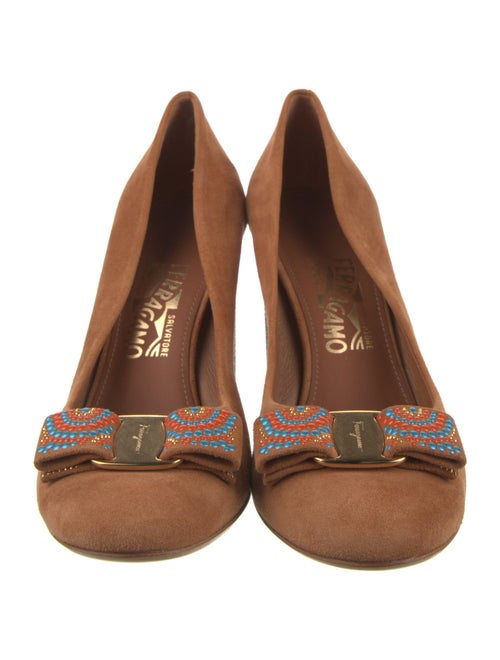 Salvatore Ferragamo Suede Patterned Pumps