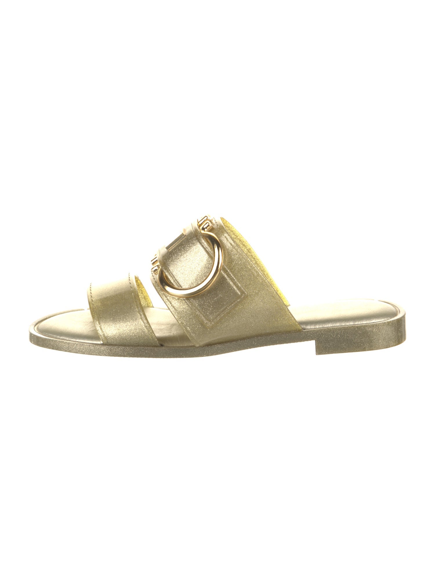 Salvatore Ferragamo Gancini Logo Rubber Slides