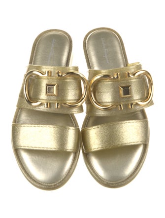 Salvatore Ferragamo Gancini Logo Rubber Slides