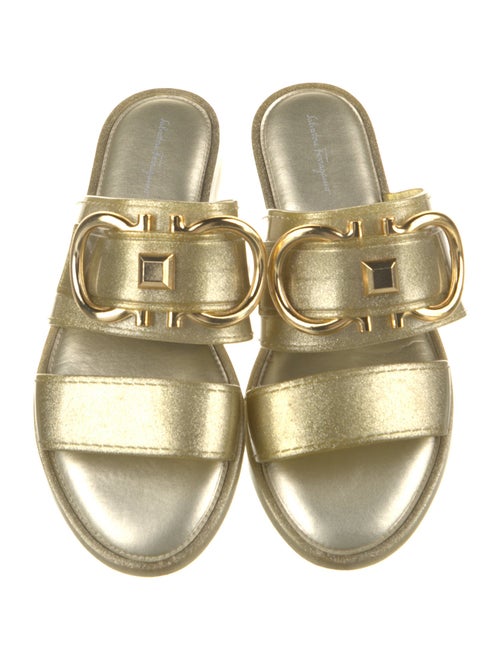 Salvatore Ferragamo Gancini Logo Rubber Slides