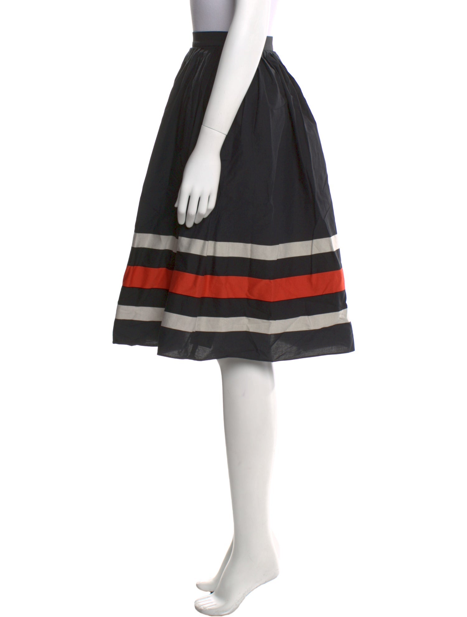 Salvatore Ferragamo Striped Knee-Length Skirt