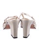 Salvatore Ferragamo Leather Bow Accents Slingback Sandals