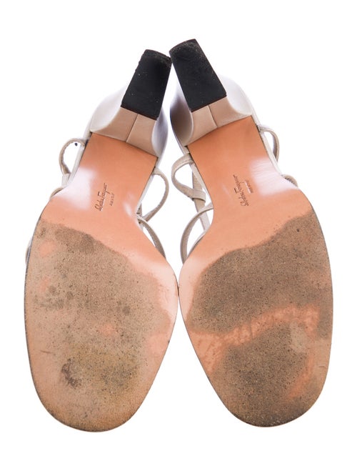 Salvatore Ferragamo Leather Bow Accents Slingback Sandals