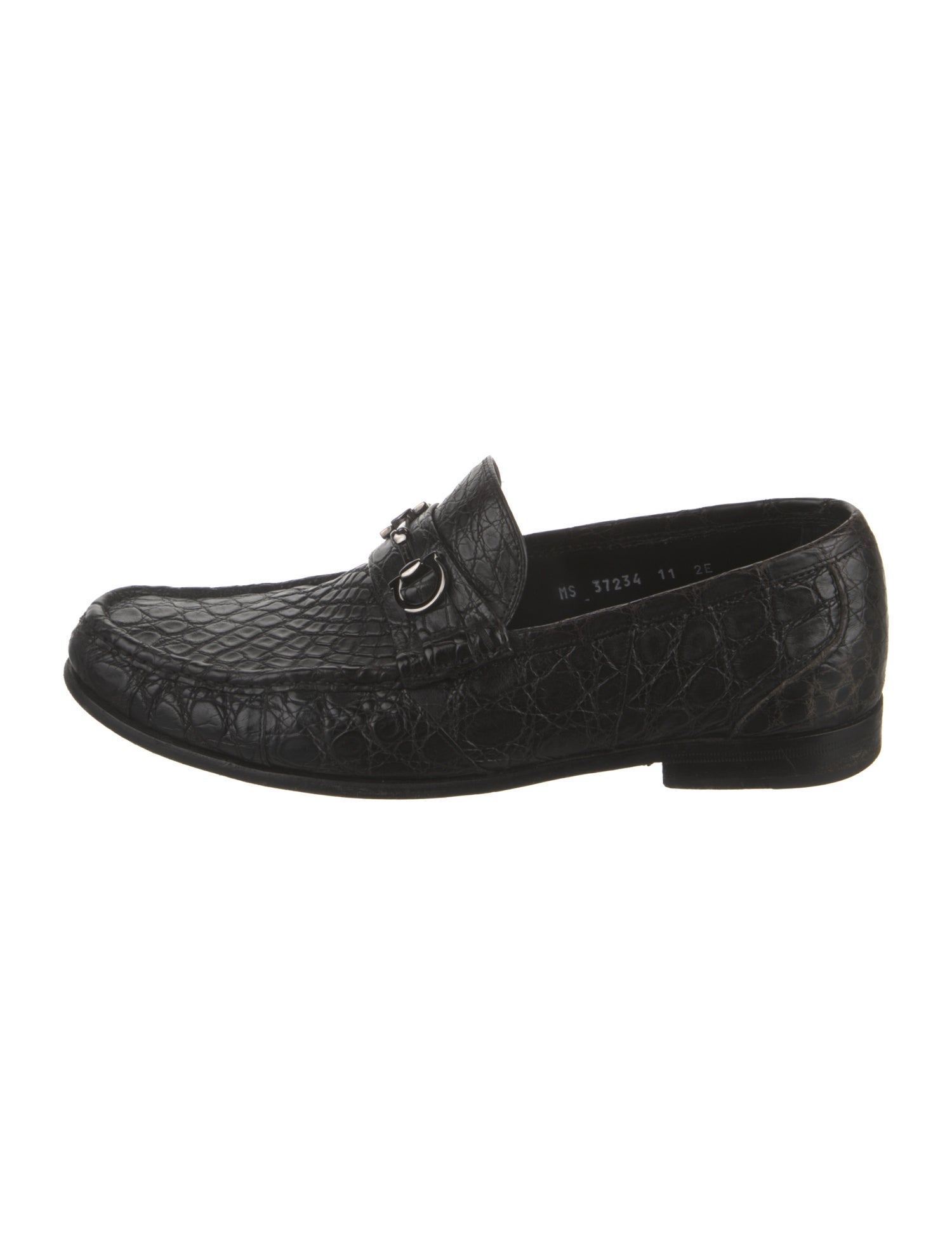 Salvatore Ferragamo Crocodile Embossed Leather Loafers Size 7.5