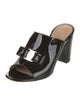 Salvatore Ferragamo Vara Bow Accent Patent Leather Slides