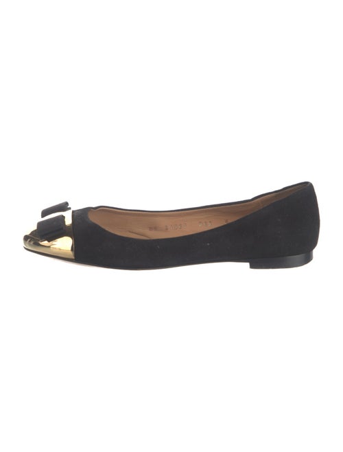 Salvatore Ferragamo Vara Bow Accent Suede Flats