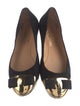 Salvatore Ferragamo Vara Bow Accent Suede Flats