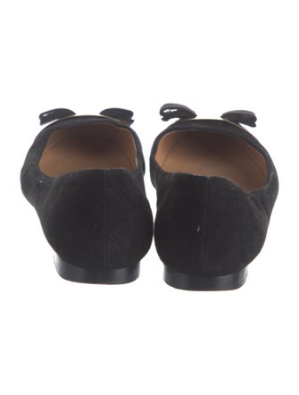 Salvatore Ferragamo Vara Bow Accent Suede Flats