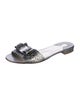 Salvatore Ferragamo Leather Bow Accents Slides