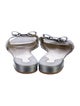 Salvatore Ferragamo Leather Bow Accents Slides