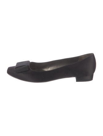 Salvatore Ferragamo Vara Bow Accent Satin Flats