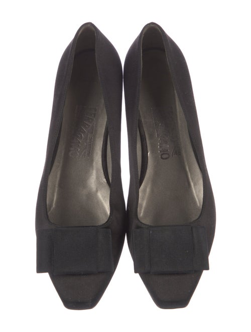 Salvatore Ferragamo Vara Bow Accent Satin Flats