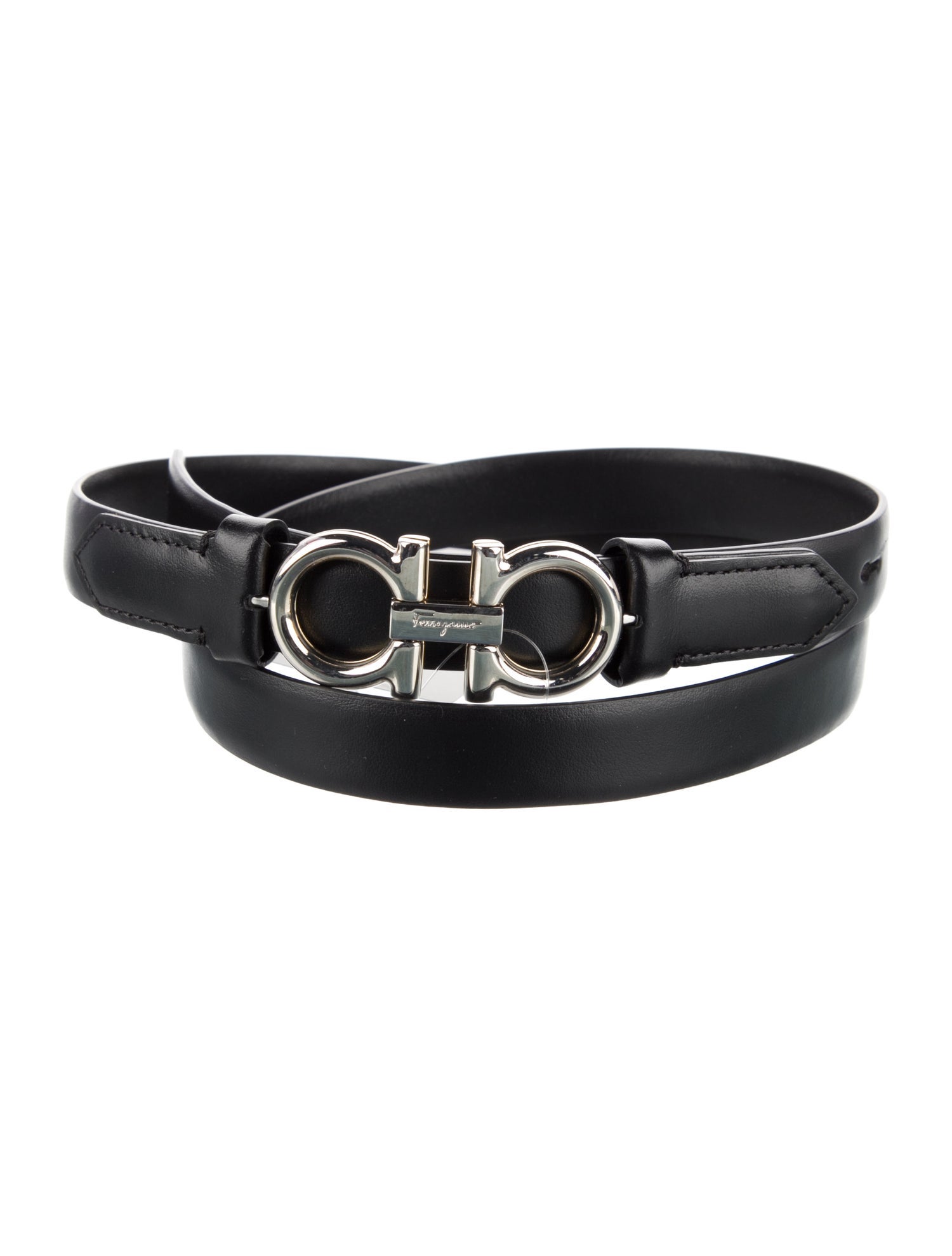 Salvatore Ferragamo Skinny Leather Belt