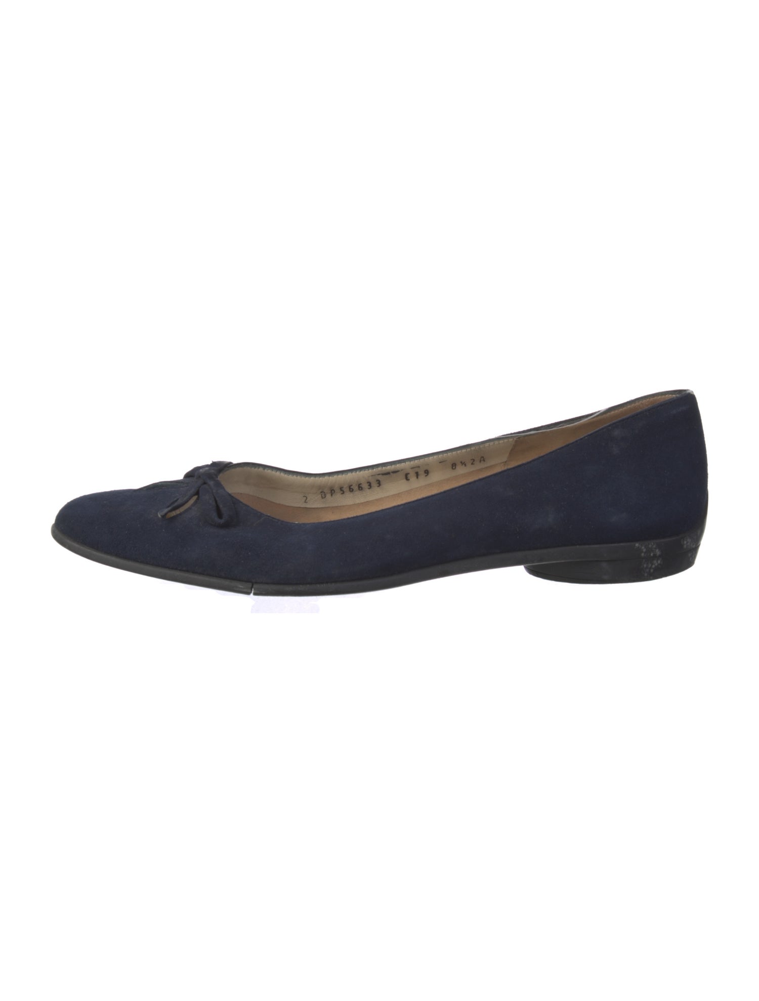 Salvatore Ferragamo Suede Bow Accents Flats