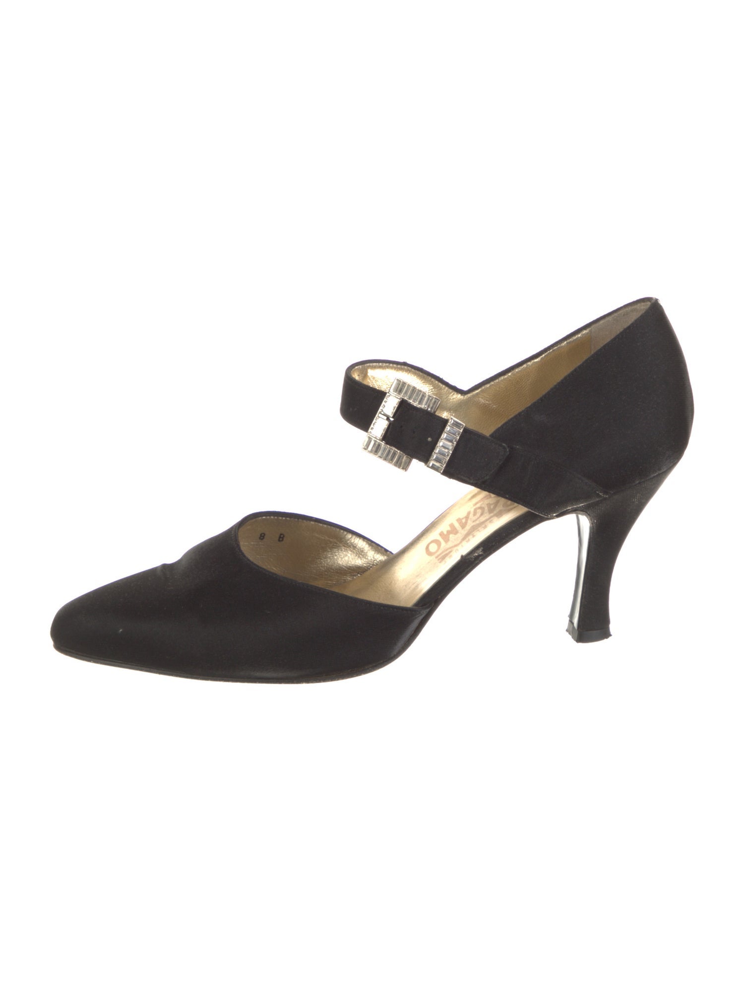 Salvatore Ferragamo Crystal Embellishments D'Orsay Pumps