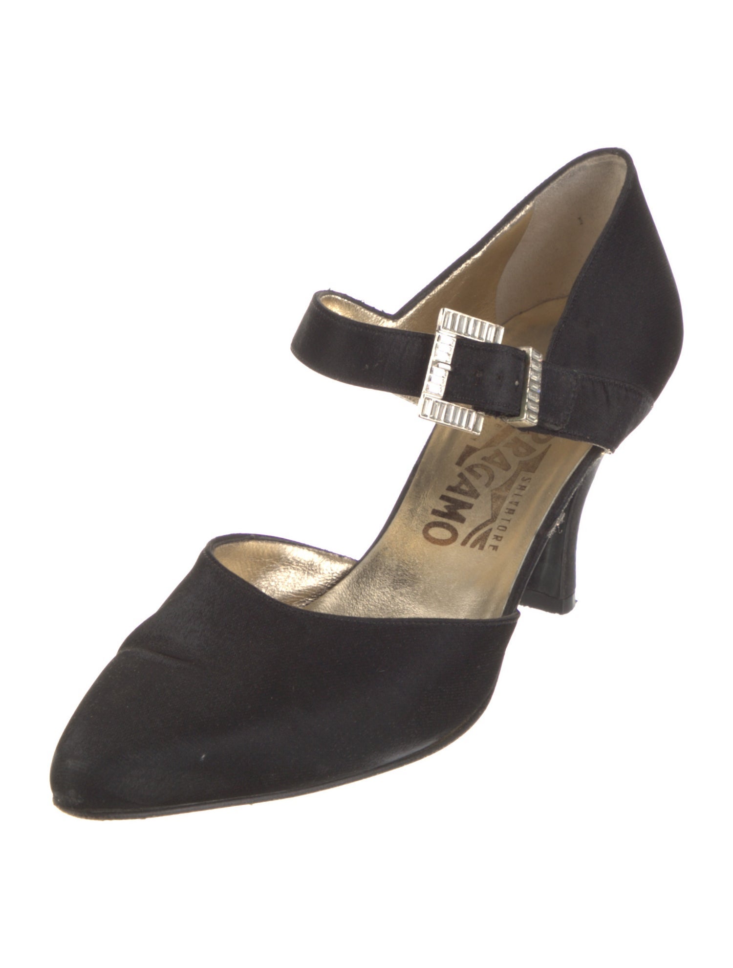 Salvatore Ferragamo Crystal Embellishments D'Orsay Pumps