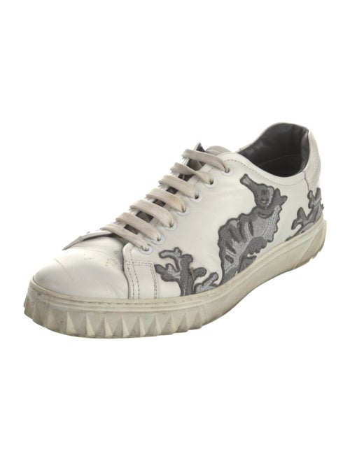 Salvatore Ferragamo Leather Printed Sneakers