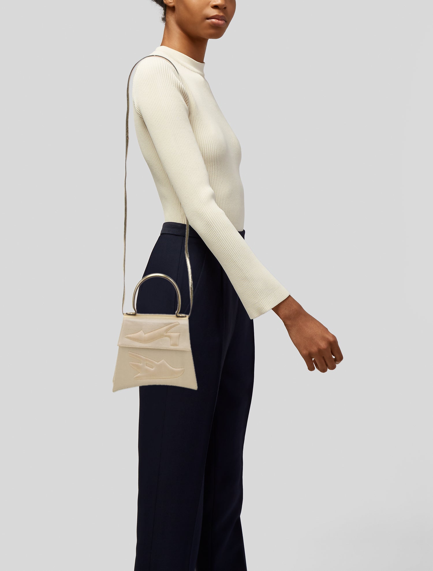 Salvatore Ferragamo Satin Top Handle Bag