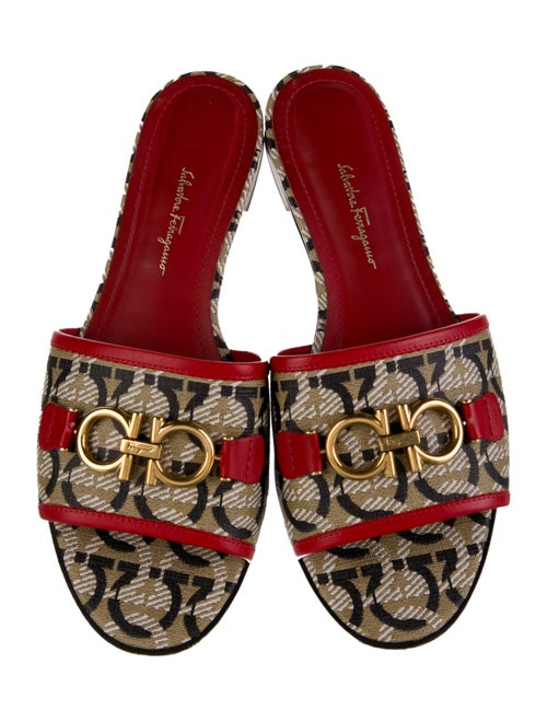 Salvatore Ferragamo Horsebit Accent Leather Slides