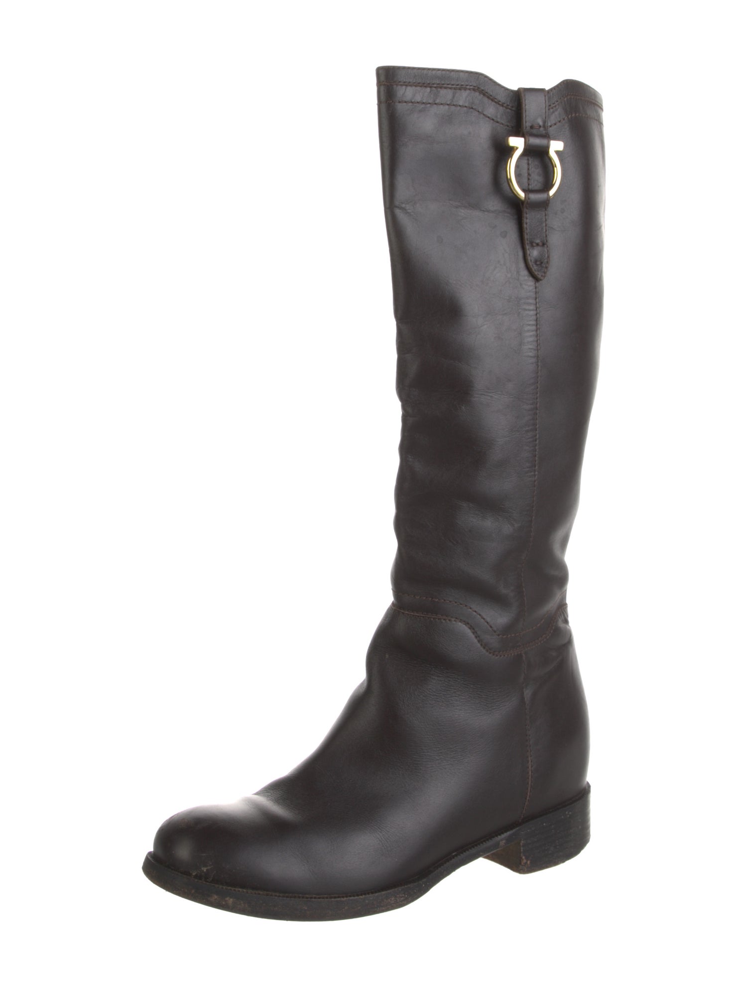 Salvatore Ferragamo Leather Riding Boots