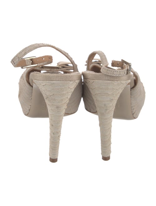 Salvatore Ferragamo Vara Bow Accent Snakeskin Slingback Pumps