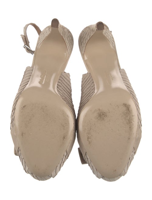 Salvatore Ferragamo Vara Bow Accent Snakeskin Slingback Pumps