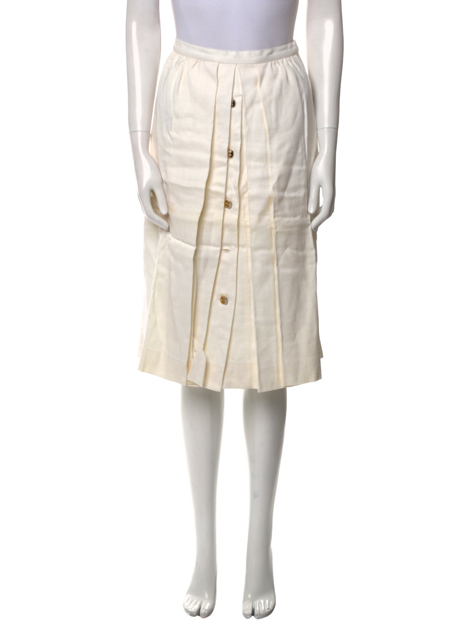 Salvatore Ferragamo Pleated Accents Knee-Length Skirt