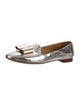 Salvatore Ferragamo Leather Bow Accents Ballet Flats