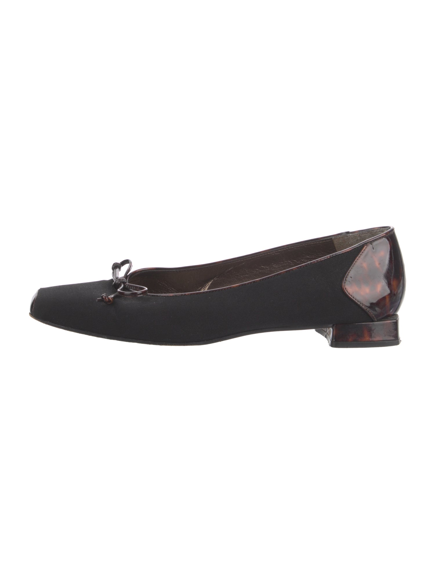 Stuart Weitzman Canvas Bow Accents Ballet Flats