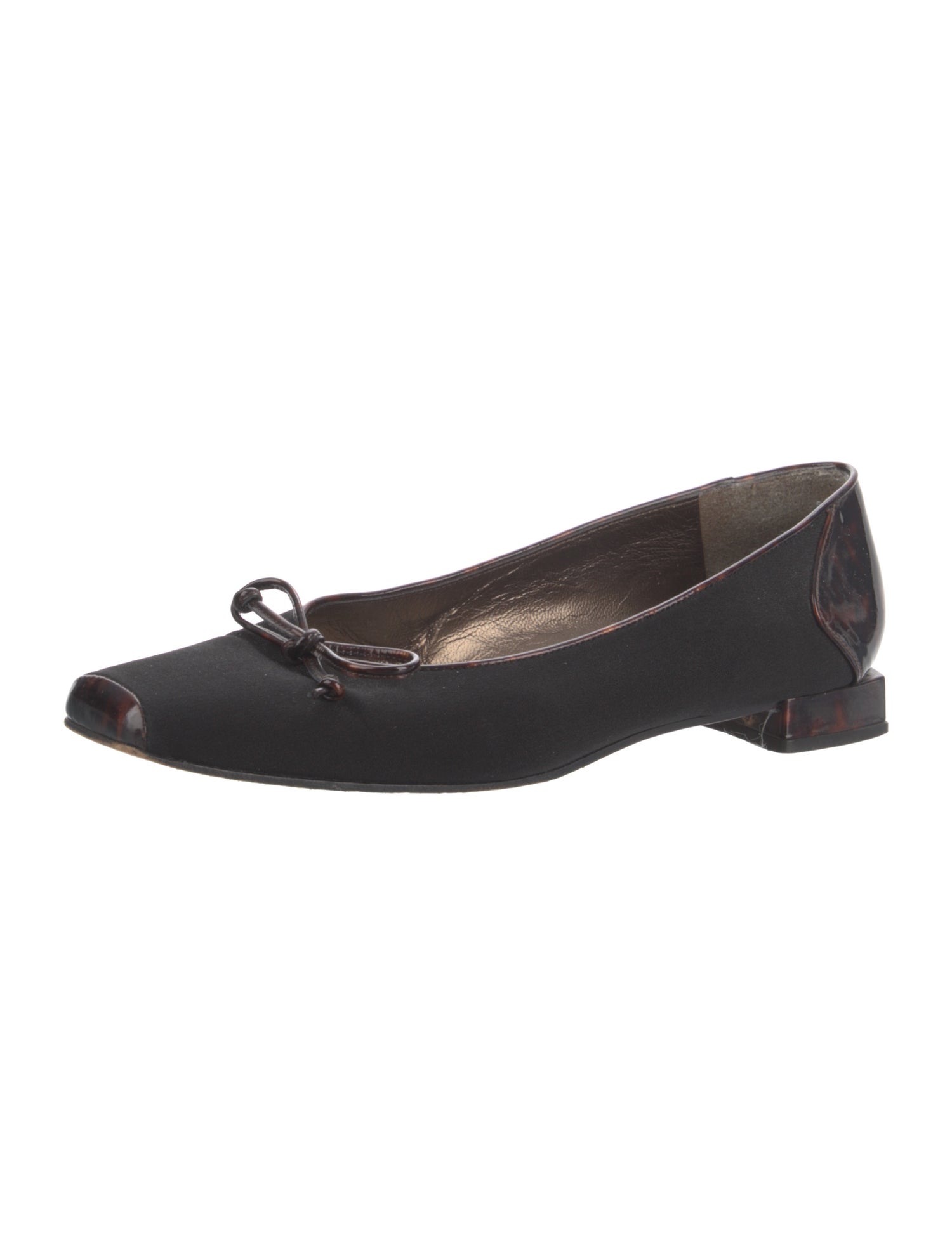 Stuart Weitzman Canvas Bow Accents Ballet Flats