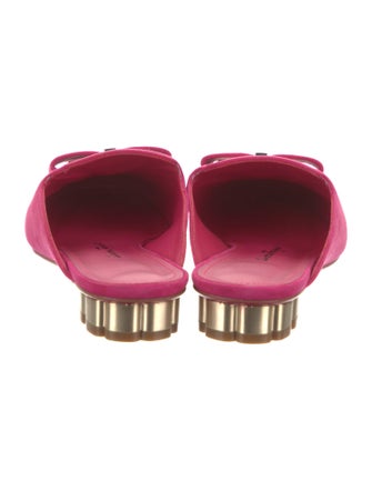 Salvatore Ferragamo Gancini Logo Suede Slides