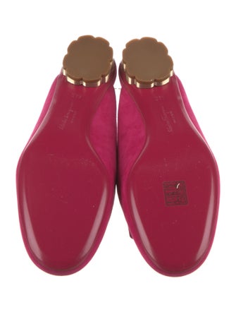 Salvatore Ferragamo Gancini Logo Suede Slides