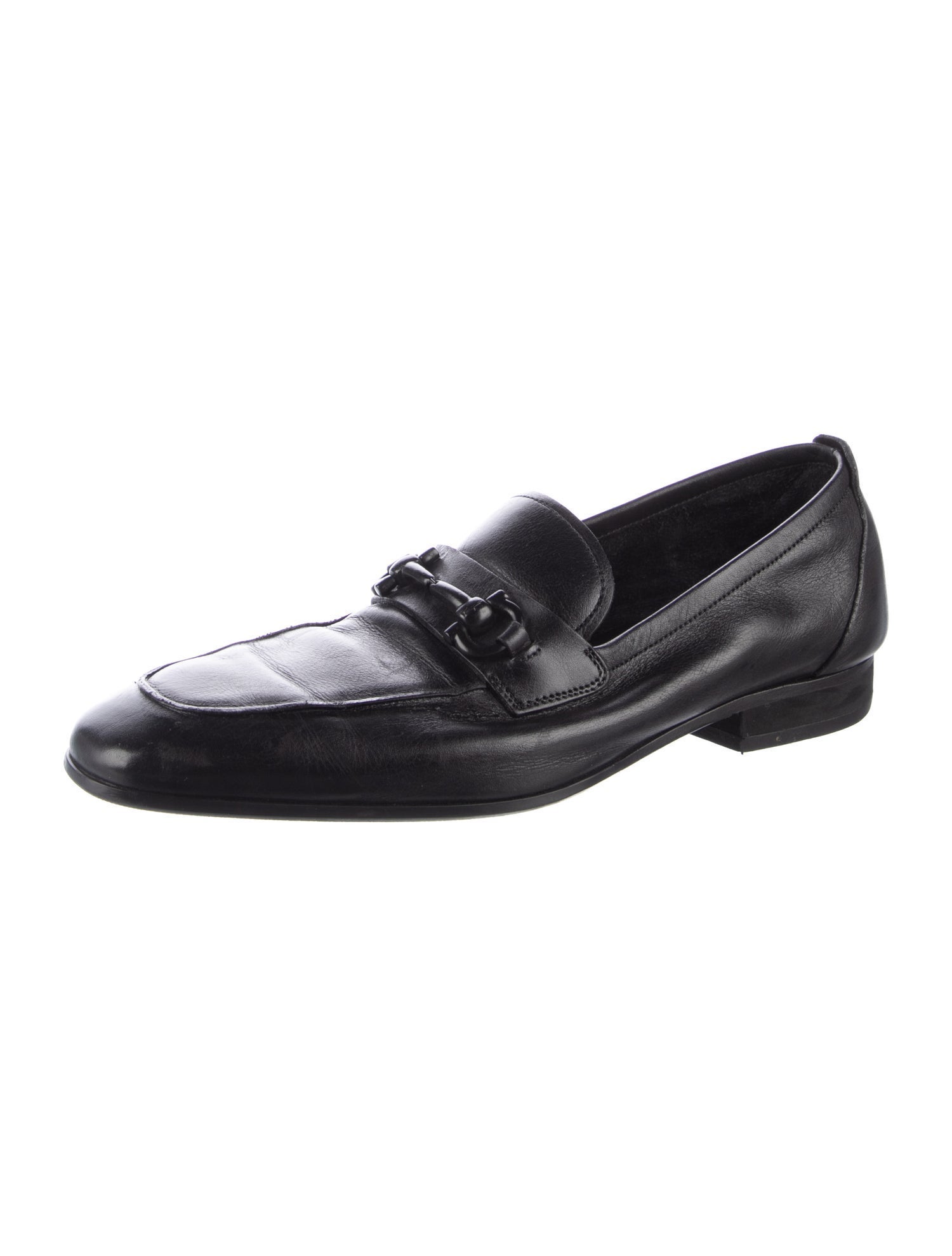 Salvatore Ferragamo Gancini Logo Leather Dress Loafers
