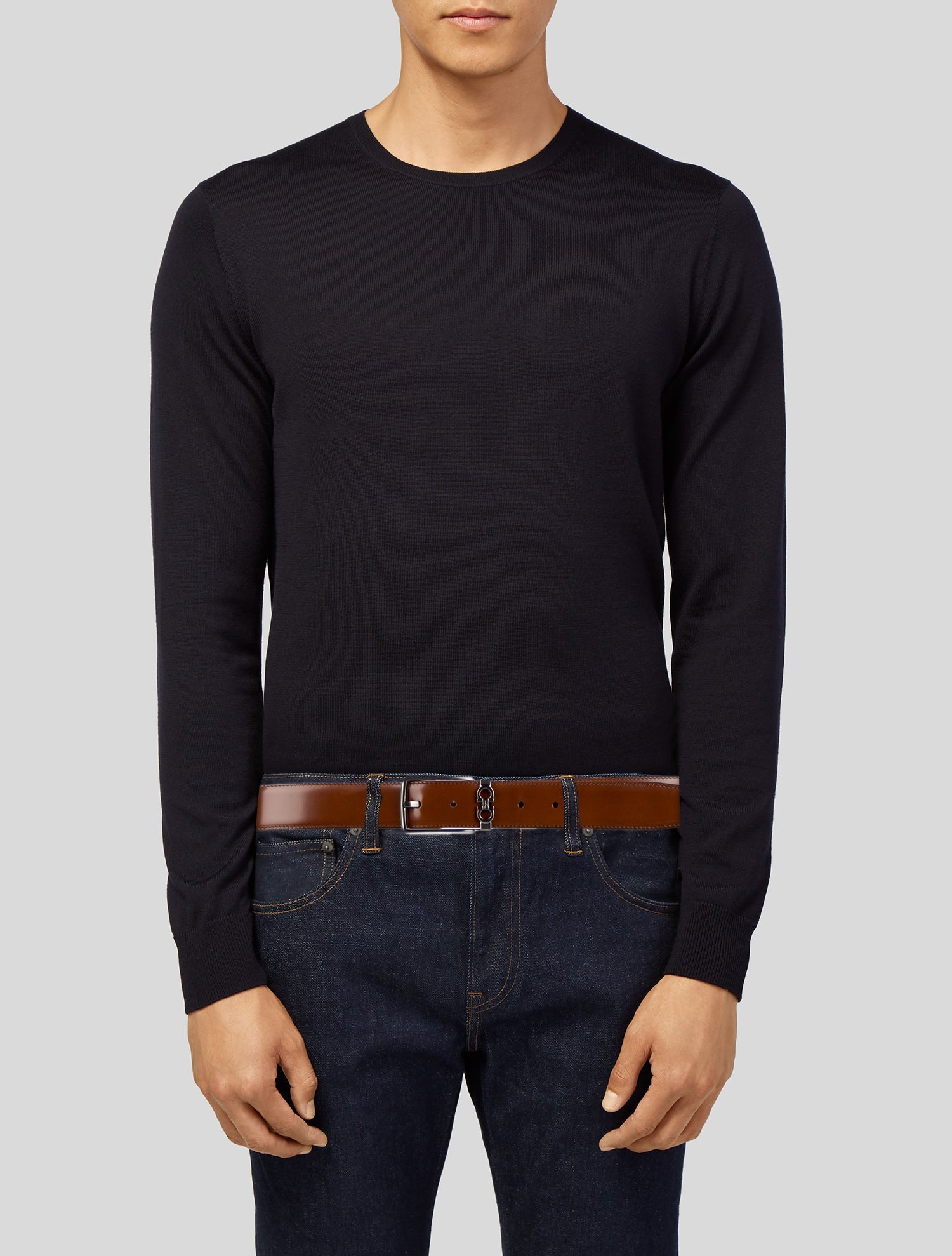 Salvatore Ferragamo Gancini Logo Leather Belt