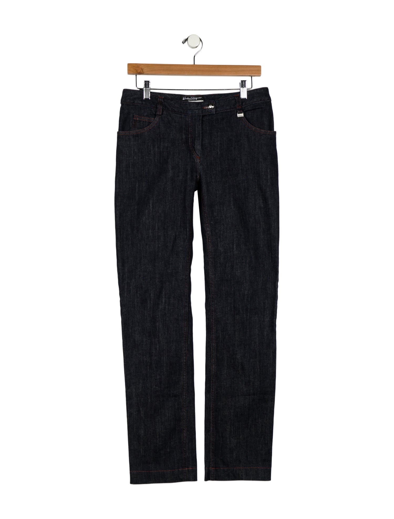 Salvatore Ferragamo Mid-Rise Straight Leg Jeans