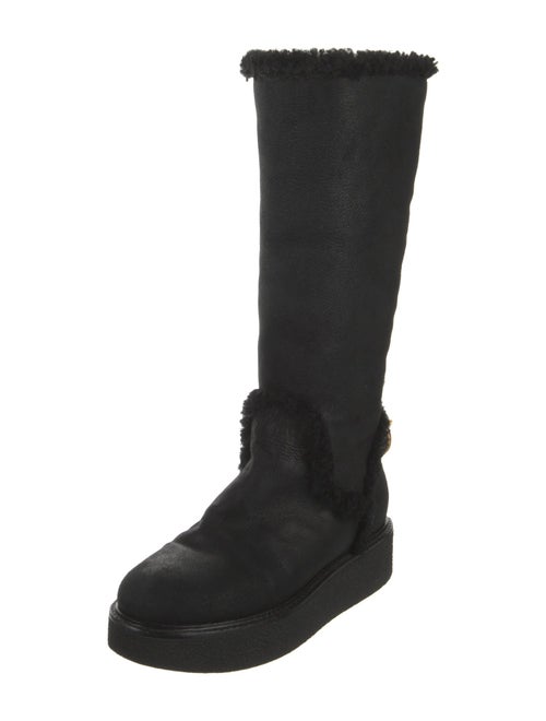 Salvatore Ferragamo Gancini Logo Suede Riding Boots