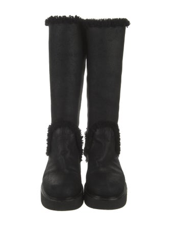 Salvatore Ferragamo Gancini Logo Suede Riding Boots
