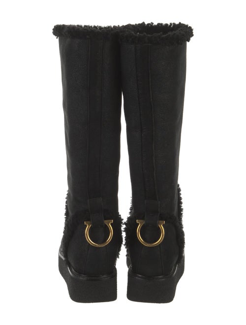 Salvatore Ferragamo Gancini Logo Suede Riding Boots