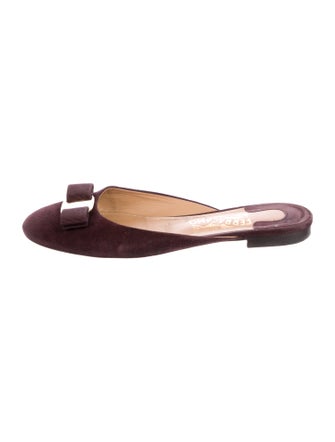 Salvatore Ferragamo Vara Bow Accent Suede Mules