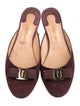 Salvatore Ferragamo Vara Bow Accent Suede Mules