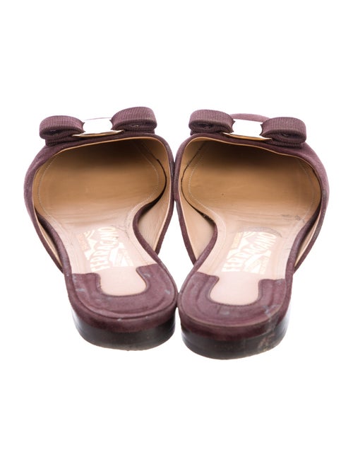 Salvatore Ferragamo Vara Bow Accent Suede Mules