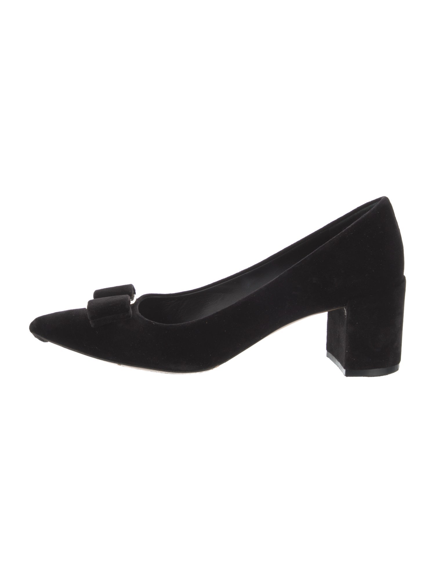 Salvatore Ferragamo Satin Bow Accents Pumps